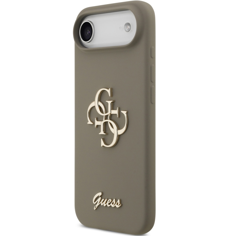 Etui Guess Hardcase Silicone Big 4G Script do iPhone Air, brązowe